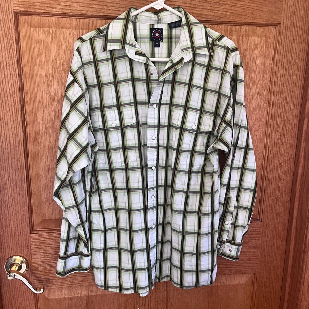 Panhandle slim plaid, pearl snap, long sleeve Western shirt